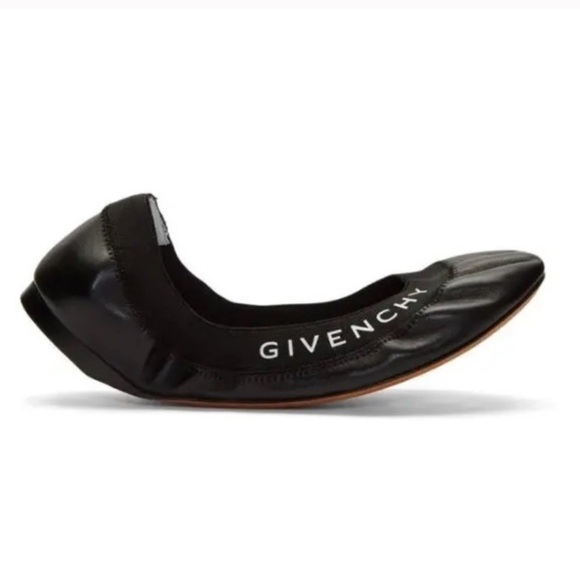 Givenchy Black Millie Logo Ballerina Flats - Picture 1 of 11
